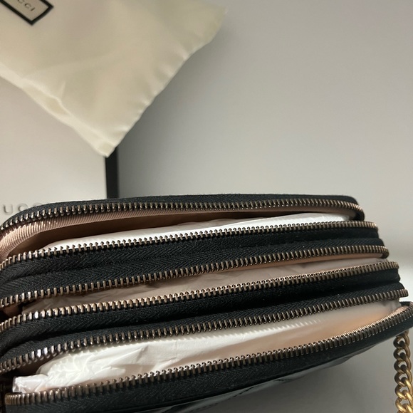 Gucci GG Marmont Triple Zip Leather Chain Bag - Picture 3 of 5